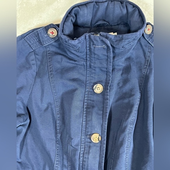 BODEN US12 Moto Utility Cotton Button Front Full Zip Padstow Navy Jacket Coat - Picture 4 of 12
